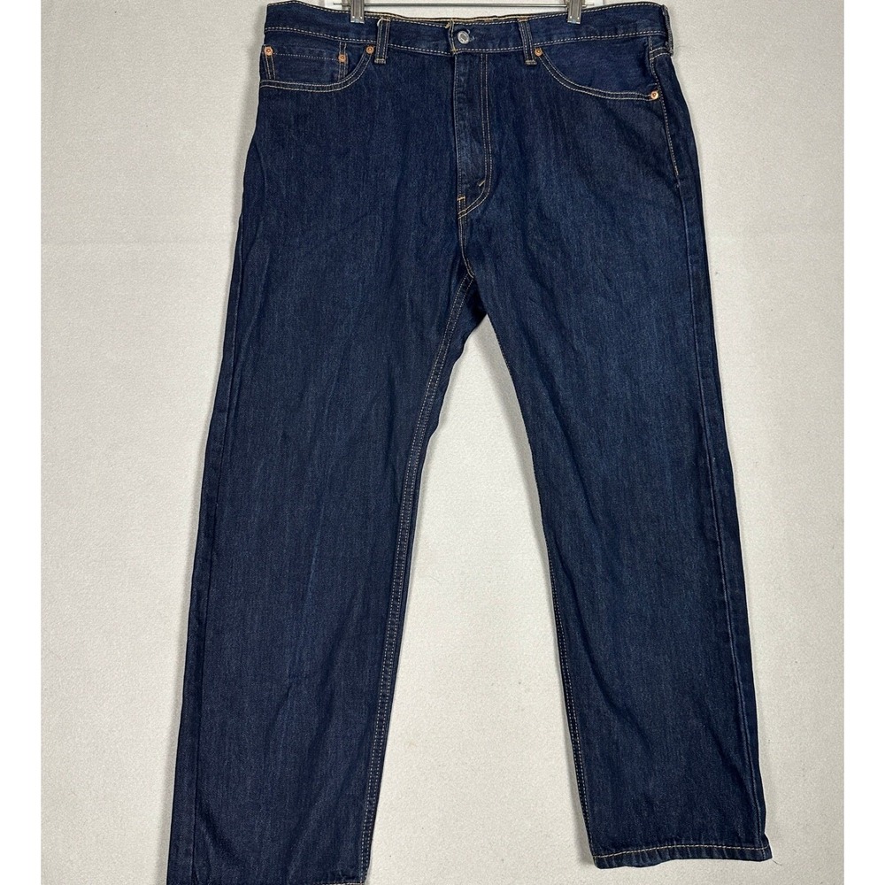 Levis 505 Jeans Mens 40X30 Dark Indigo Blue Regular Fit Straight Leg Denim Pants